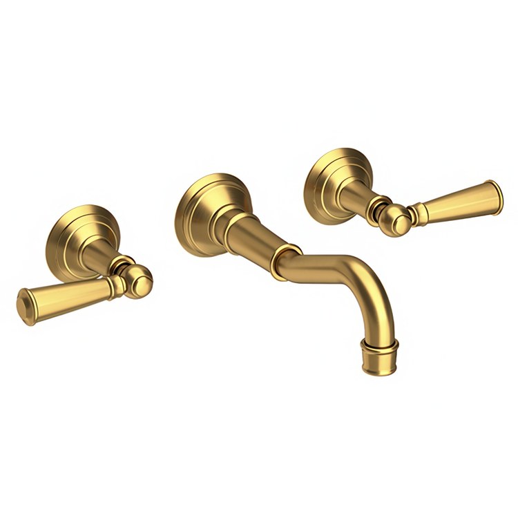 Lavatory Trim Jacobean Wall Mount 2 Lever Polished Gold PVD ADA Low Arc 1.2 Gallons per Minute - Frankwebs