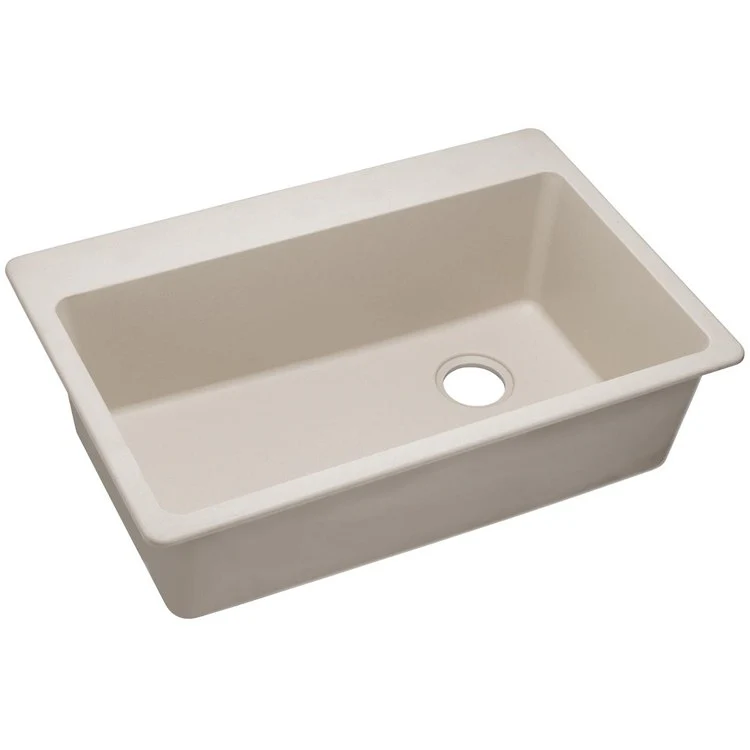 Kitchen Sink Quartz Classic 33 x 22 Inch Single Bowl Putty Drop-In Quartz 9-1/2 Inch - Frankwebs