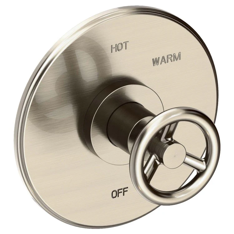 Pressure Balance Valve Trim Slater Round 1 Wheel Antique Brass Depth 3-3/7 Inch - Frankwebs