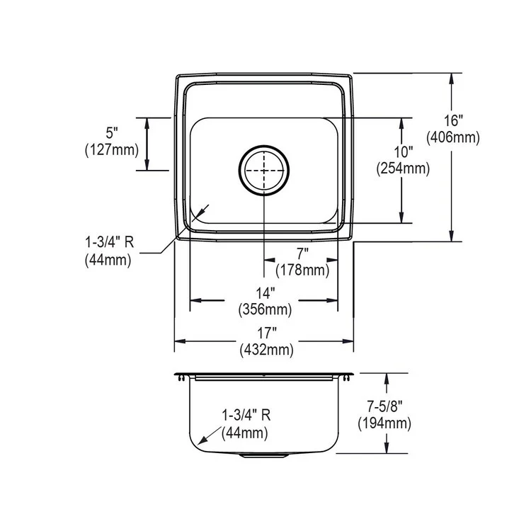 Kitchen Sink Lustertone Classic 17 x 16 Inch Single Bowl Kit with Faucet 1 Hole Lustrous Satin Top Mount Stainless Steel Drain Location Center 1000001269 Template and 64090010 Mounting Hardware LK500GN04T4C Faucet LK500Drain Full Spray Sides and Bott - Frankwebs