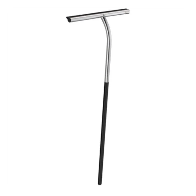 Shower Squeegee Sideline with Silicone Blade Chrome/Matte Black Wall Mount Extra Long Shaft 9-1/2 x 19-1/2 Inch - Frankwebs