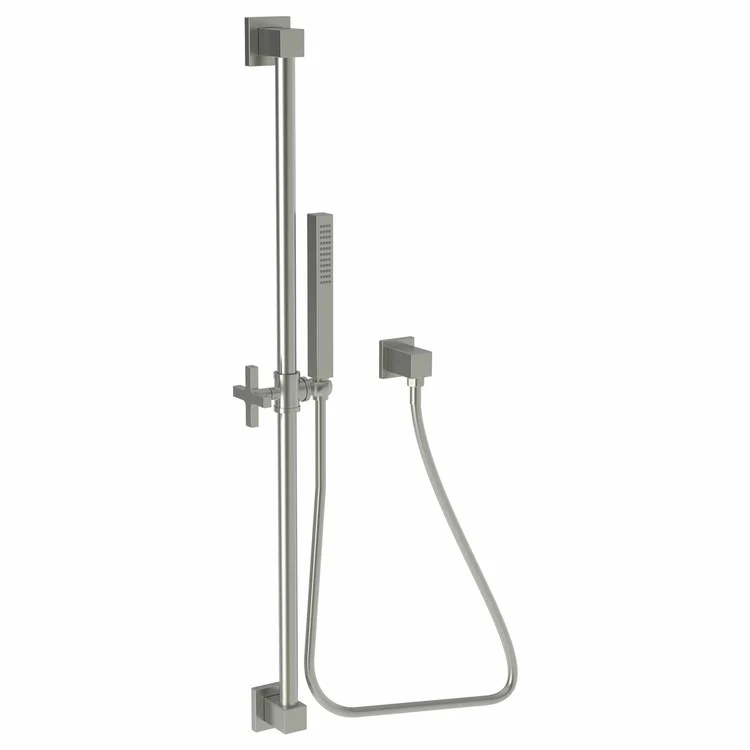 Handshower Set Tub and Shower Slide Bar with Cross Handle Satin Nickel PVD 1 Function 1.8 Gallons per Minute - Frankwebs