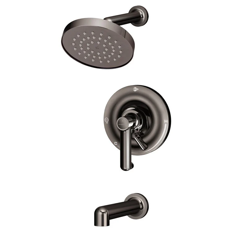 Tub and Shower Trim Museo with Integral Diverter 2 Lever Polished Graphite ADA 1.5 Gallons per Minute - Frankwebs