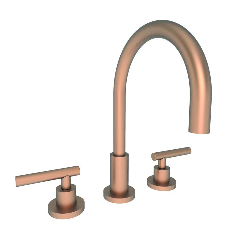 East Linear Two Handle Widespread Bathroom Faucet with Lever Handles with Drain - Satin Bronze PVD - Frankwebs