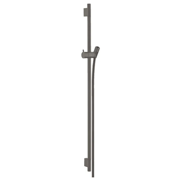Slide Bar Unica S Adjustable Handshower Holder and 63 Inch Hose 36 Inch Brushed Black Chrome Metal Wall Mount - Frankwebs