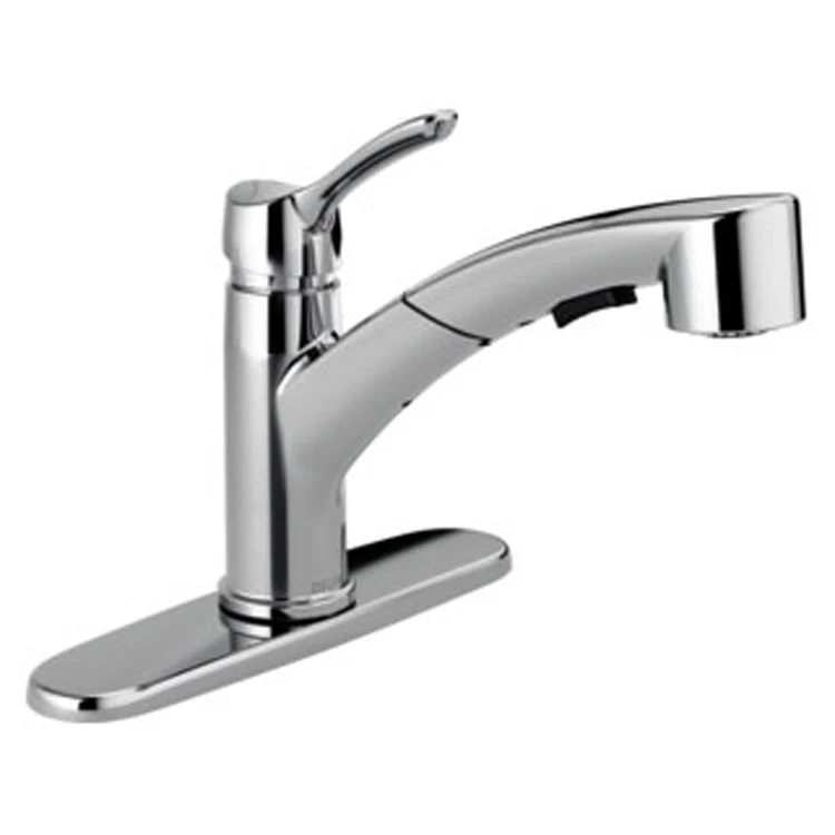 Kitchen Faucet Collins Tract Pack 8 Inch Spread 1 Lever ADA Arctic Stainless Pull-Out Swivel 120 Degree - Frankwebs