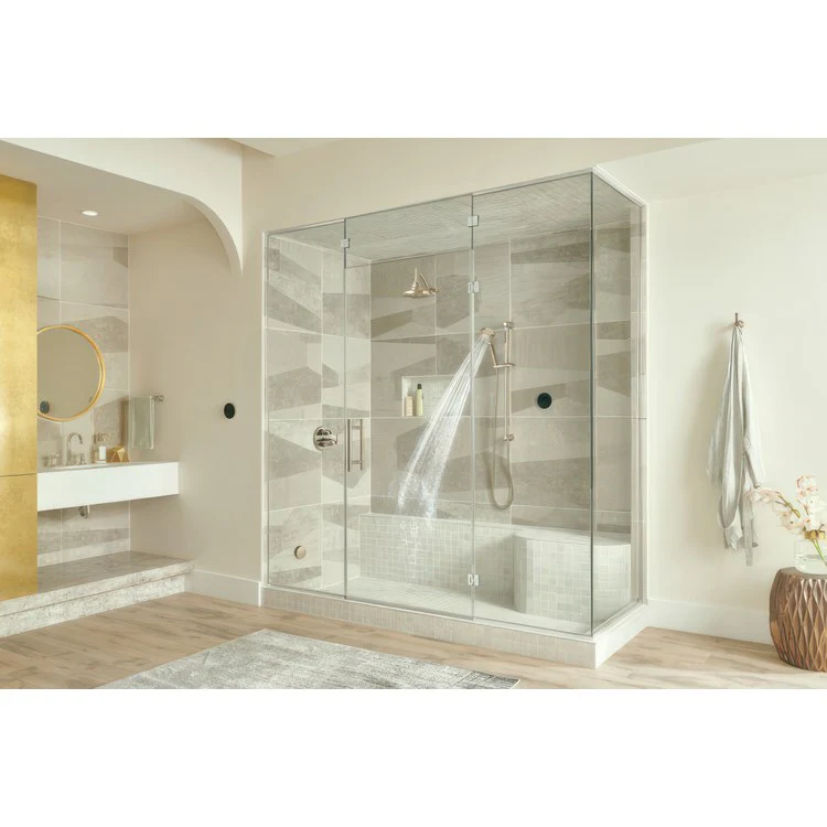 Steambath Control Mystix Elemental Experience Round Exterior Lumicoat Polished Nickel Surface Mount Outside Steam Room - Frankwebs