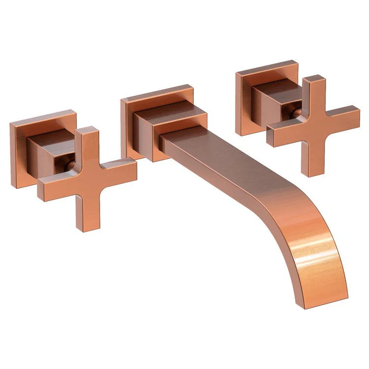 Secant Two Handle Wall-Mount Bathroom Faucet - Polished Brass Uncoated - Frankwebs