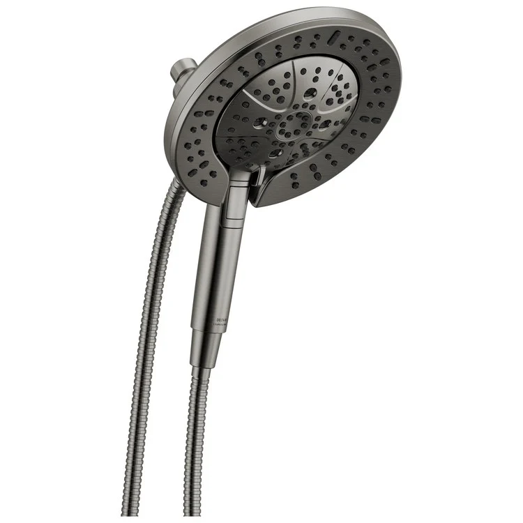 Handshower Combination Universal Showering Components In2ition 2-In-1 7 Functions Matte Black WaterSense MagnaTite Docking 7-7/8 Inch Stretchable Metal Hose 60-82 Inch 1.75 Gallons per Minute - Frankwebs