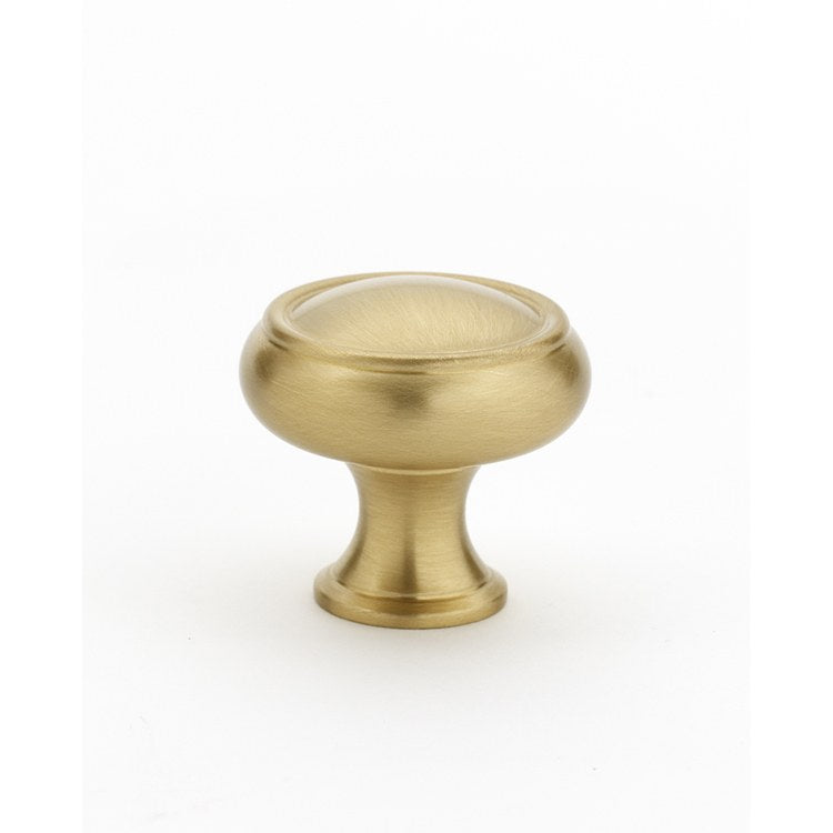 Knob Charlie's Round Satin Brass Brass 1-1/2 Inch 1-1/4 Inch 13/16 Inch - Frankwebs
