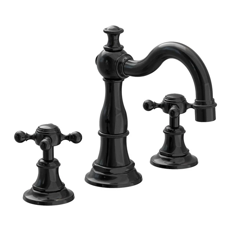 Lavatory Faucet Victoria Widespread 8 to 20 Inch Spread 2 Cross ADA Gloss Black 1.2 Gallons per Minute Brass Spout Height 4-3/16 Inch - Frankwebs