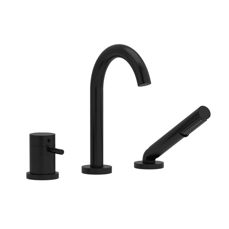 Tub Filler Riu T Deck Mount 1 Lever ADA Black - Frankwebs