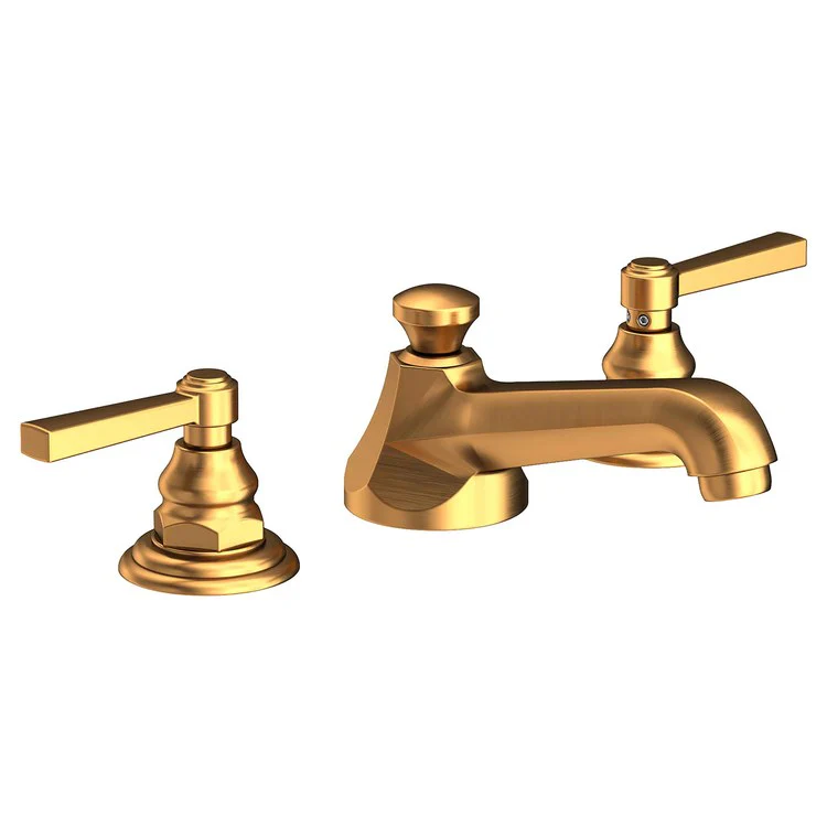 Astor Two Handle Widespread Bathroom Faucet with Lever Handles with Drain - Aged Brass - Frankwebs