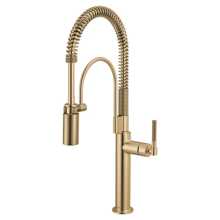 Kitchen Faucet Litze Semi Professional 1 Knurled Handle ADA Matte Black/Brilliance Luxe Gold Gooseneck 360 DEG Swivel 1 Hole 1.8 Gallons per Minute - Frankwebs