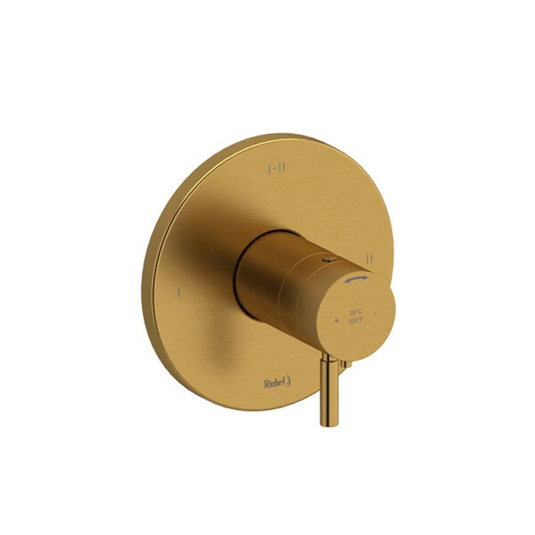 Thermostatic and Pressure Balance Valve Trim Riu 1/2 Inch Round 2-Way 3 Function 1 Lever Brushed Nickel ADA 6.3 Gallons per Minute Brass - Frankwebs