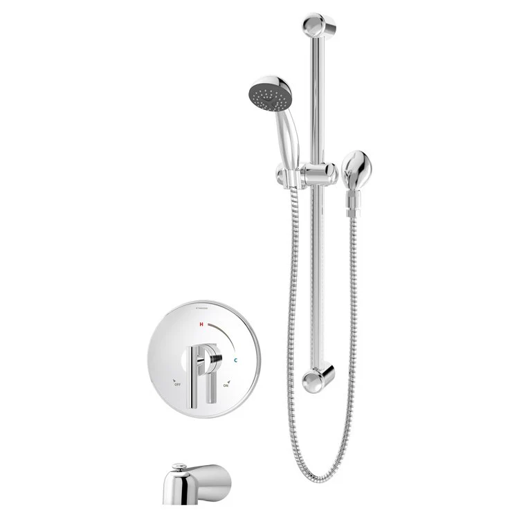 Tub and Shower Trim Dia with Handshower 1 Lever Polished Chrome 1.5 Gallons per Minute - Frankwebs