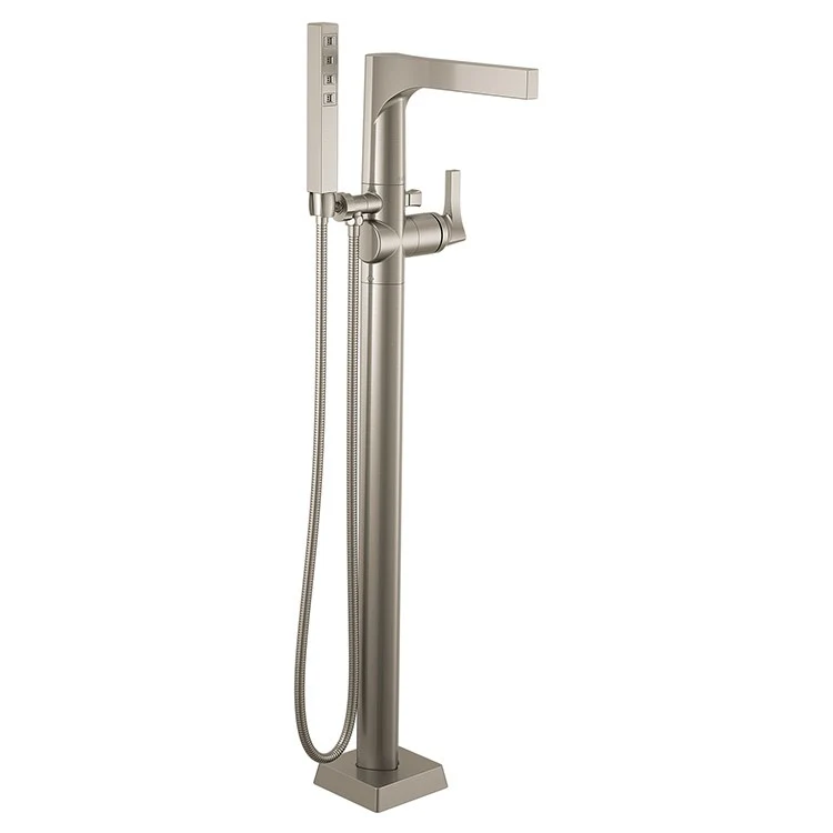 Roman Tub Trim Zura Floor Mount with Handshower 1 Lever Matte Black ADA - Frankwebs