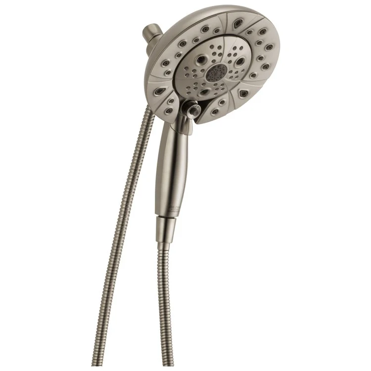 Handshower Combination Universal Showering H2Okinetic 2-In-1 Brilliance Luxe Nickel 5 Function 6-7/8 Inch Transitional Round 1.75 Gallons per Minute - Frankwebs