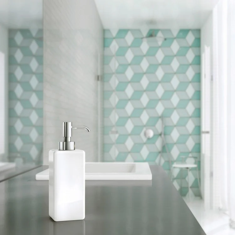 Soap Dispenser Ice Polished Chrome Freestanding Porcelain Brass Pump 350 Milliliters - Frankwebs