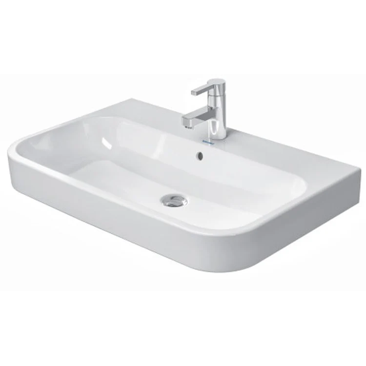 Lavatory Sink Happy D.2 Wall Mount with Overflow 31-1/2 x 19-7/8 Inch 7-7/8 Inch Spread Rectangle White 3 Hole - Frankwebs