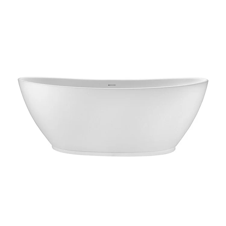 Air Tub Elise 63 x 32 Inch Freestanding with Integral Pedestal Center White Matte Oval Sculpturestone 74 Gallons 21-1/2 Inch - Frankwebs