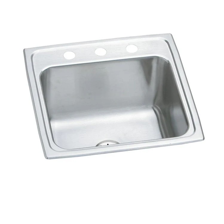 Laundry Sink Lustertone Classic 19.5 x 19 Inch Single Bowl Perfect Drain 3 Hole Lustrous Satin Drop-In - Frankwebs