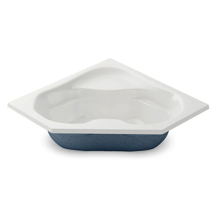 Tub 59 x 59 x 21-1/2 Inch Corner Apronless Bodyfit Self-Rimming Front Center Drain Outlet Bone AcrylX - Frankwebs