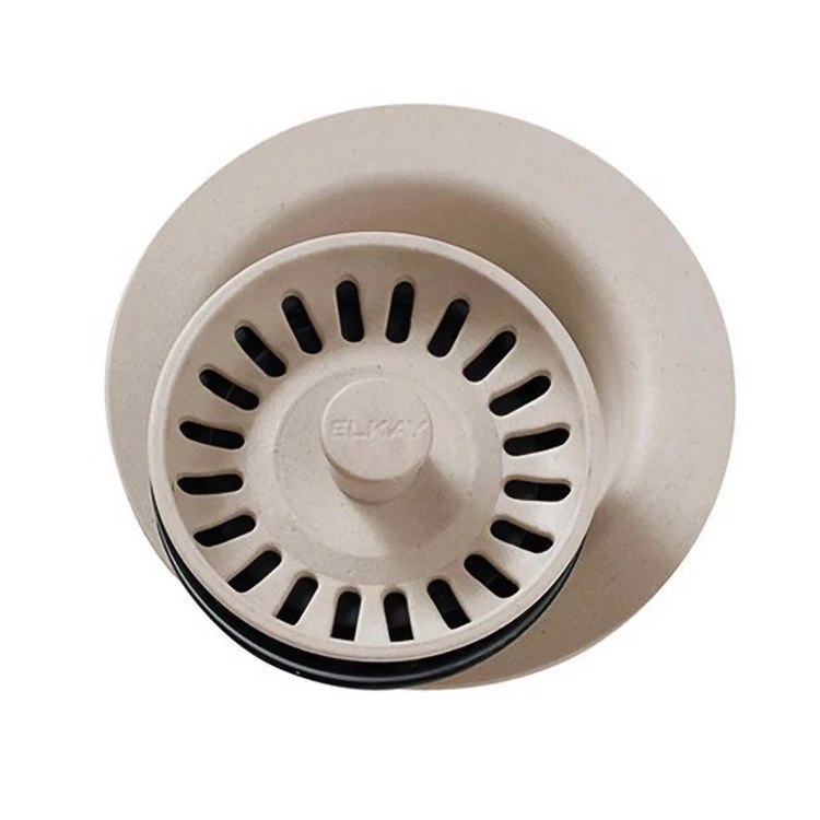 Disposal Flange with Removable Basket Strainer and Rubber Stopper Charcoal 3-1/2 Inch Polymer for Sinks with 3-1/2