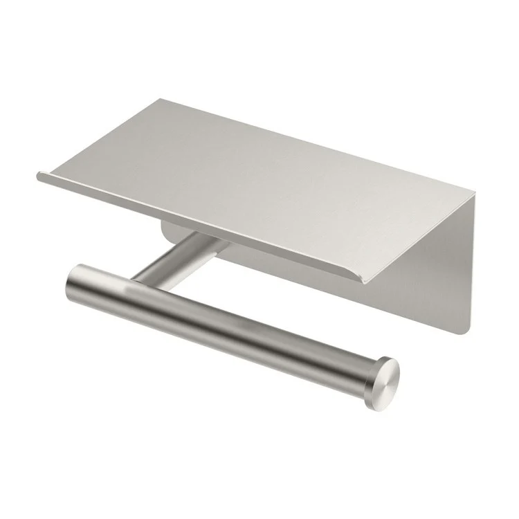 Toilet Paper Holder Latitude II Tissue Holder with Shelf Chrome Metal 3-1/4 Inch Wall - Frankwebs
