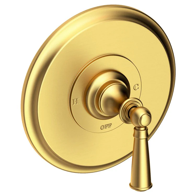 Pressure Balance Valve Trim Sutton Round 1 Lever Satin Brass PVD ADA Depth 4 Inch - Frankwebs