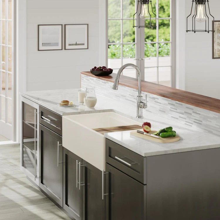 Kitchen Sink Fireclay 33 x 20 Inch Double Bowl 60/40 with Aqua Divide Apron Front Biscuit Farmhouse Drain Location Center Workstation - Frankwebs