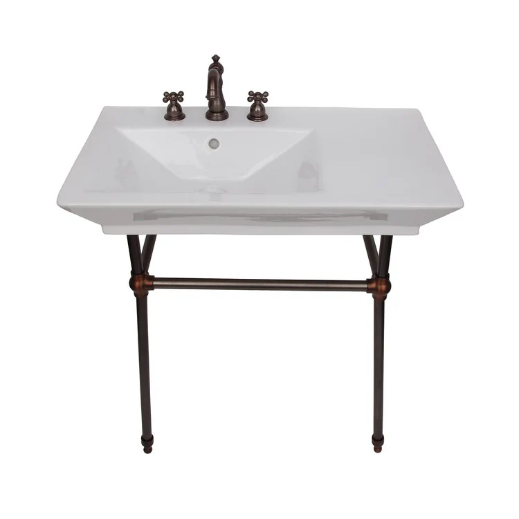 Console Sink Opulence His 31-1/2 Inch 8 Inch Spread Rectangle White/Brushed Nickel - Frankwebs