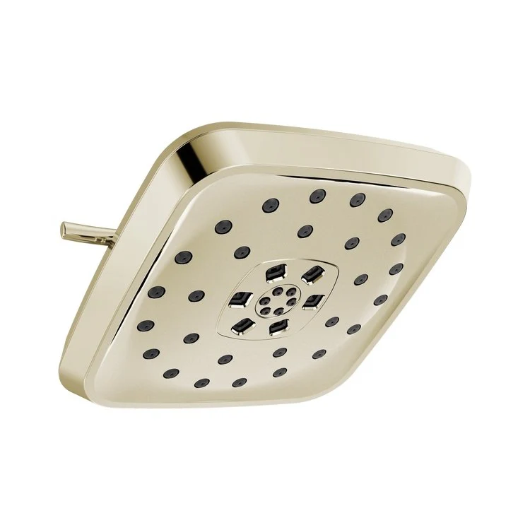 Showerhead Universal Showering Components 4 Function Rounded Edge Square with H2Okinetic Technology Lumicoat Black Stainless 7-11/16 Inch 1.75 Gallons per Minute H2Okinetic PowerDrench Spray Massaging Spray H2Okinetic UltraSoak Spray and Pause - Frankwebs