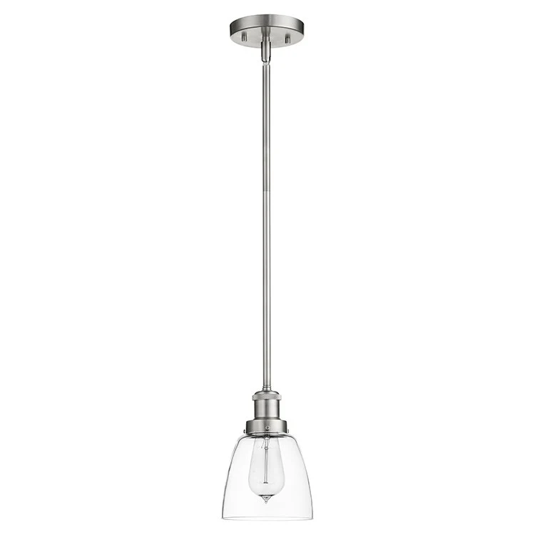 Single-Light Mini Pendant with Clear Glass Bell Shade - Frankwebs
