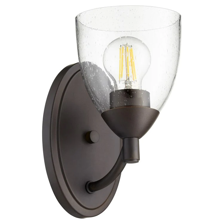 Barkley Single-Light Wall Scone with Clear Seeded Glass Shade - Frankwebs