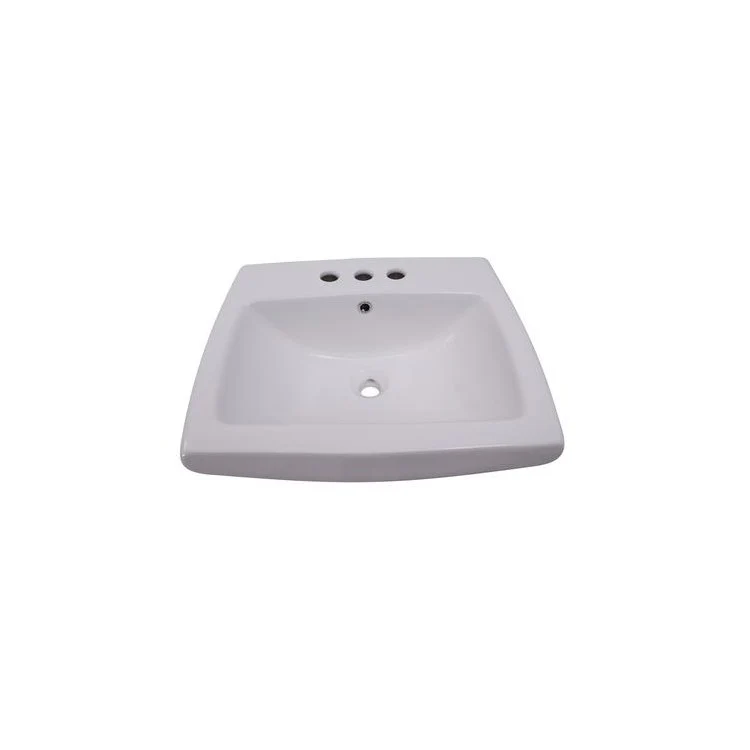 Pedestal Top Ambrose with Overflow 23 Inch White 6 Inch Spread Vitreous China Rectangle - Frankwebs