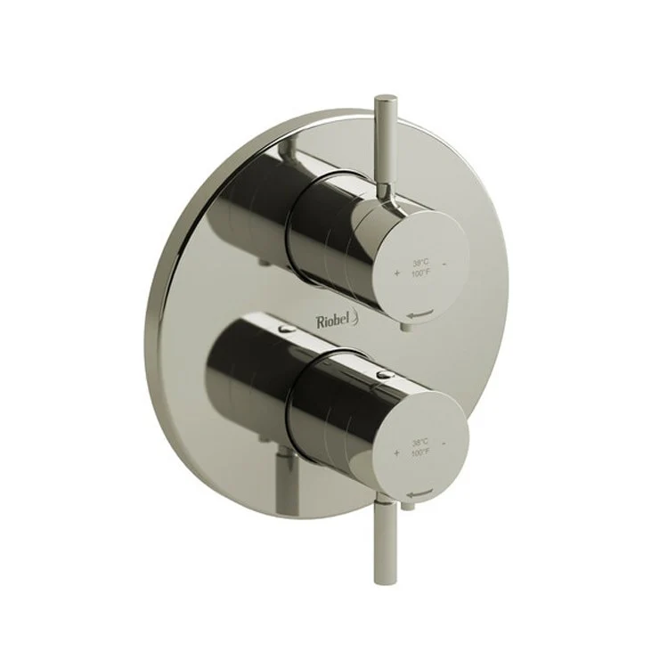 Thermostatic Valve Riu Pressure Balance System Round 4-Way 2 Lever Chrome ADA 7-1/8W x 7-1/8H Inch - Frankwebs