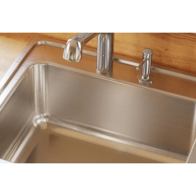 Kitchen Sink Lustertone Classic 25 x 22 Inch Single Bowl with Perfect Drain 5 Hole Lustrous Satin Drop-In - Frankwebs
