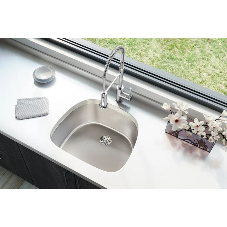 Kitchen Sink Lustertone Iconix 23.5 x 21.25 Inch Single Bowl with Perfect Drain Luminous Satin Undermount - Frankwebs