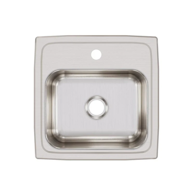 Bar Sink Lustertone Classic 15 x 15 Inch Single Bowl 1 Hole ADA Lustrous Satin Drop-In Square Drain Size 2 Inch - Frankwebs