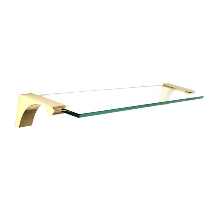 Shelf Luna with Brackets Satin Nickel 18 Inch Brass/Glass - Frankwebs