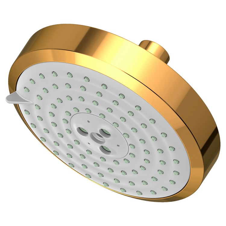 Showerhead Newport Bath 3 Function Satin Gold PVD 5-15/16 Inch 1.8 Gallons per Minute Full/Message/Intense Turbo Spray - Frankwebs