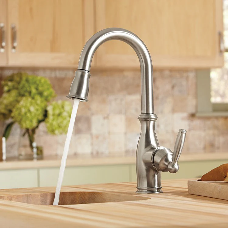 Brantford Single Handle High-Arc Pull Down Bar/Prep Faucet - Frankwebs