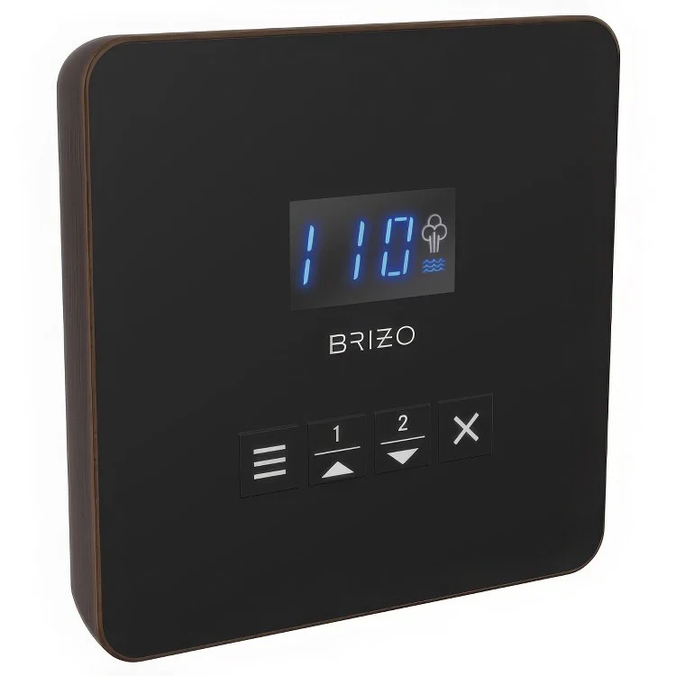 Steambath Control Mystix Linear Square Lumicoat Polished Nickel Surface Mount Inside Steam Room Selectable RapidMist Patented Dual Sensor Technology - Frankwebs
