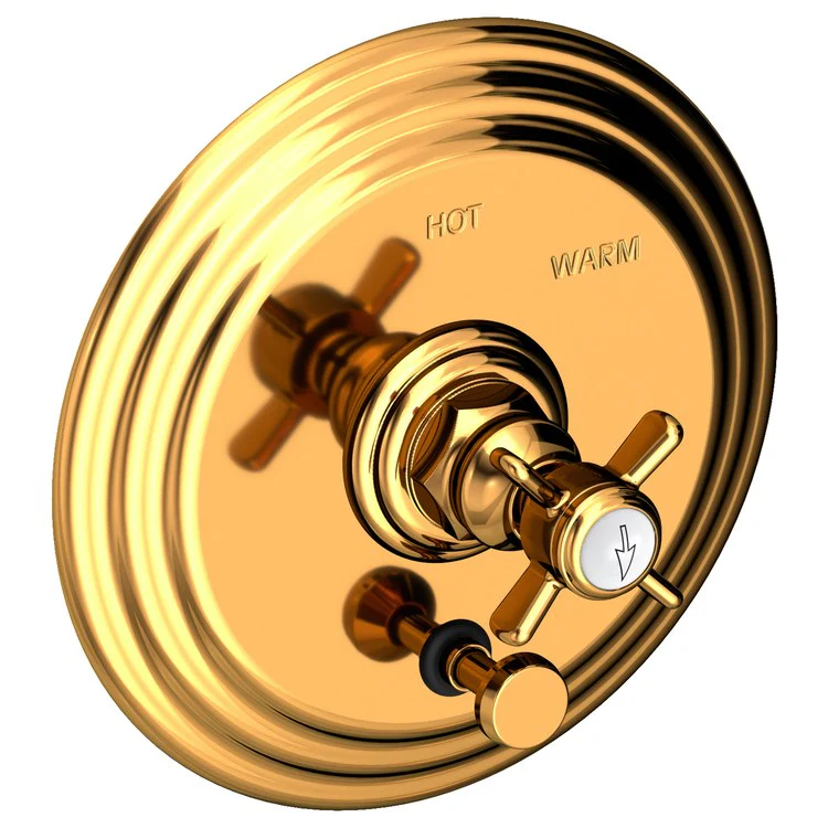 Fairfield Pressure Balance Tub/Shower Valve Trim Only with Cross Handle - Antique Brass - Frankwebs