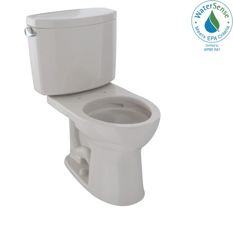 Toilet Drake II 2 Pieces Universal Height Bone Round Front ADA 30 Inch 1.28 Gallons per Flush Left Hand Chrome Less Seat - Frankwebs
