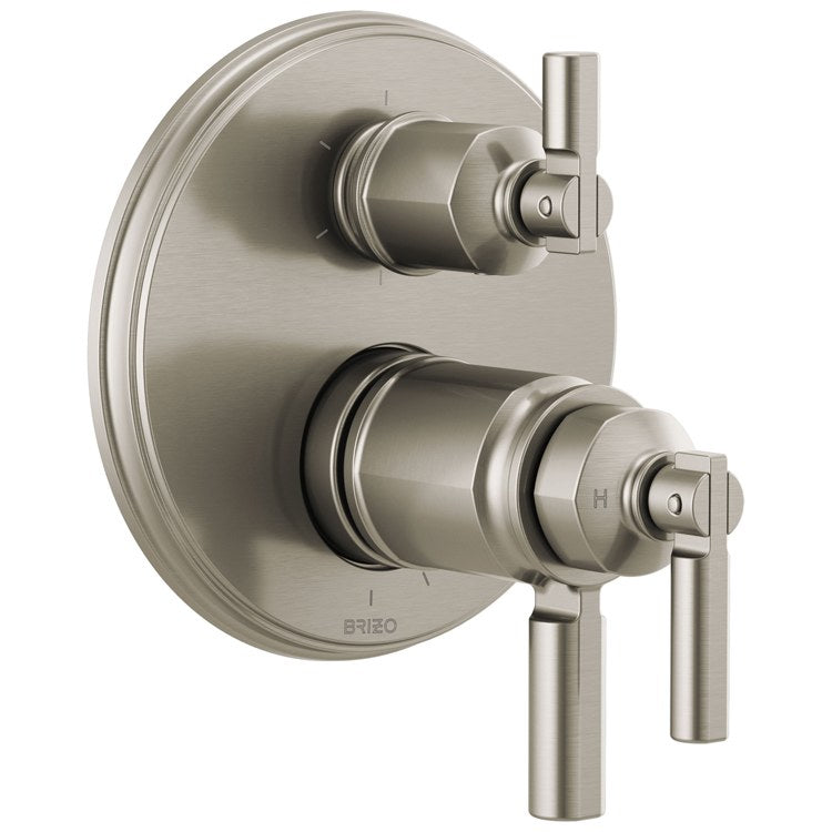 Thermostatic Trim Invari Tempassure Valve with Integrated 6 Function Diverter 3 Lever Brilliance Polished Gold ADA for 3 Shower Applications - Frankwebs