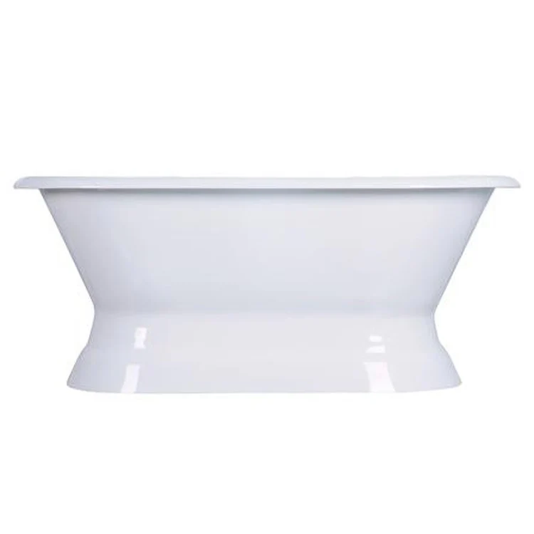 Freestanding Tub Cromwell 67 Inch Double Roll Top Oval Cast Iron White No Faucet Holes - Frankwebs