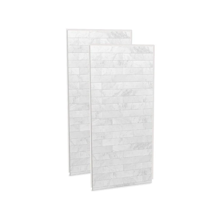 Shower Wall Utile 2 Piece Corner 36 x 1-1/8 x 80 Inch Marble Carrara Composite 36x1-1/8x80 Inch - Frankwebs