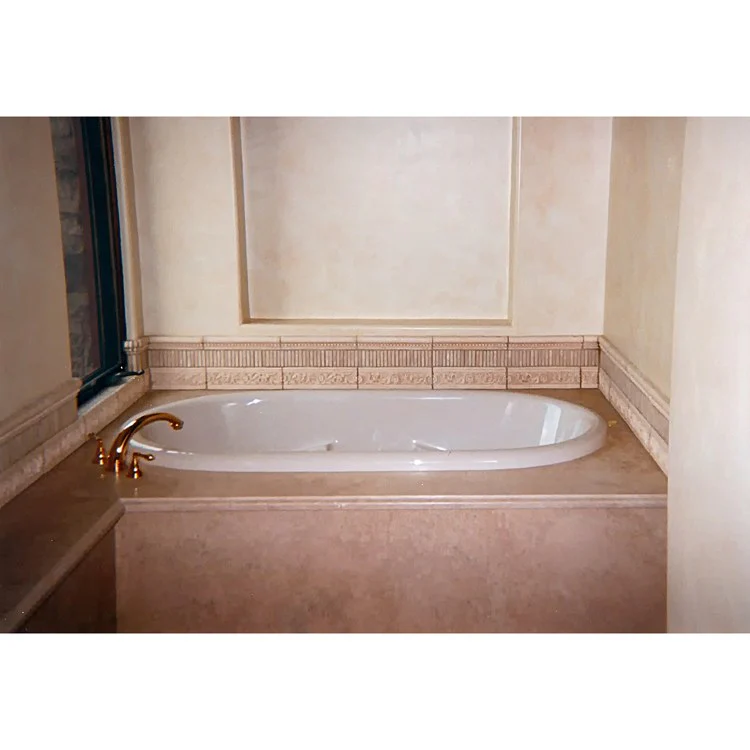 Soaking Tub Designer Collection Aimee 72 x 36 Inch Drop-In Tub Only Center Bone Acrylic - Frankwebs